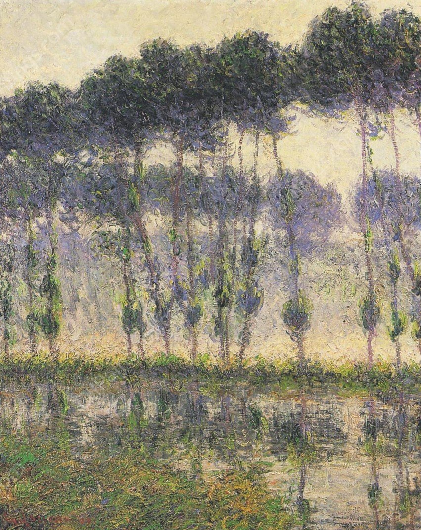 Poplars by the Eau River by Gustave Loiseau - Hand-Painted Oil Painting Reproduction