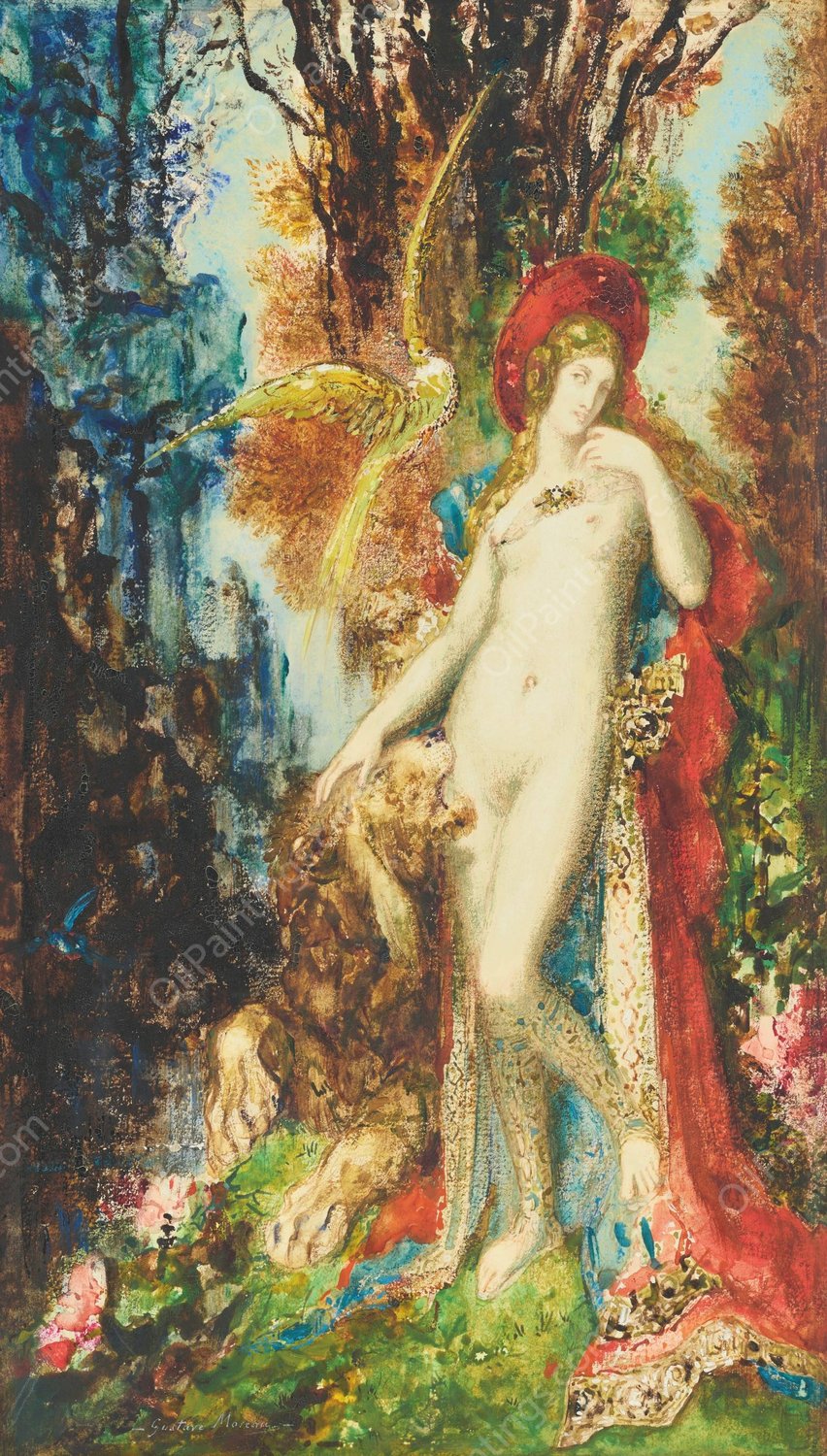Le lion amoureux  by Gustave Moreau - Hand-Painted Oil Painting Reproduction
