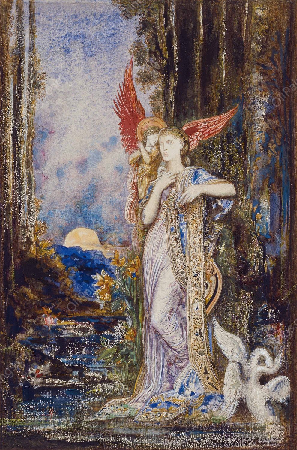 L'Inspiration  by Gustave Moreau - Hand-Painted Oil Painting Reproduction