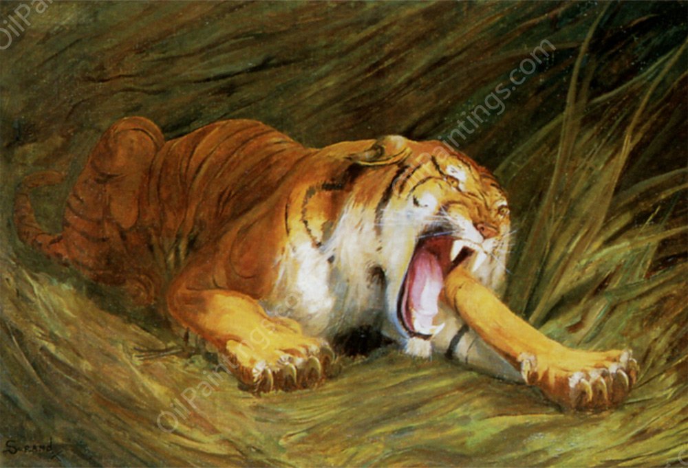 Tigre by Gustave Surand - Hand-Painted Oil Painting Reproduction