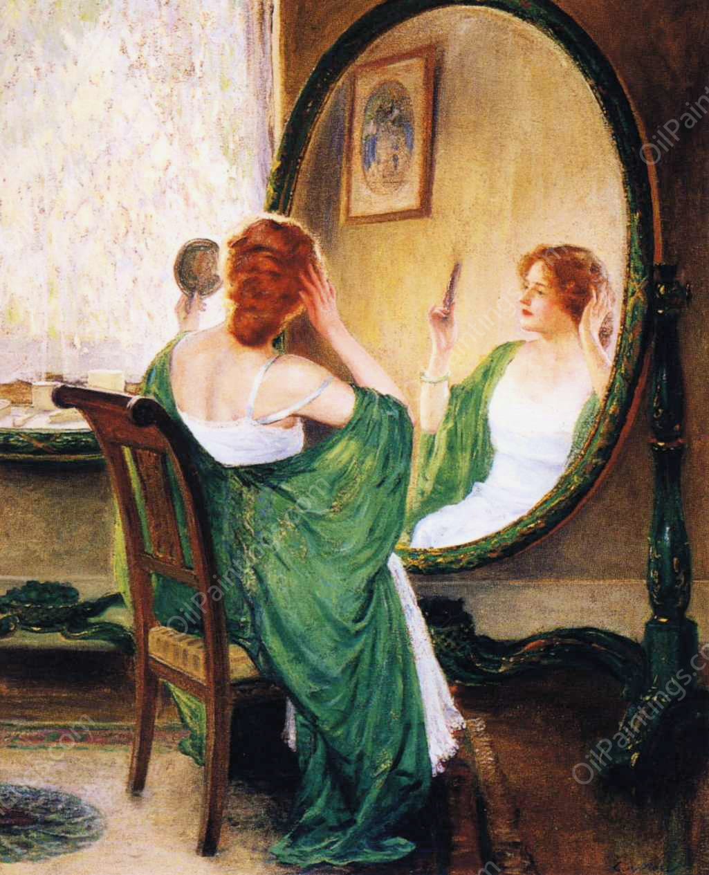 The Green Mirror by Guy Orlando Rose - Hand-Painted Oil Painting Reproduction
