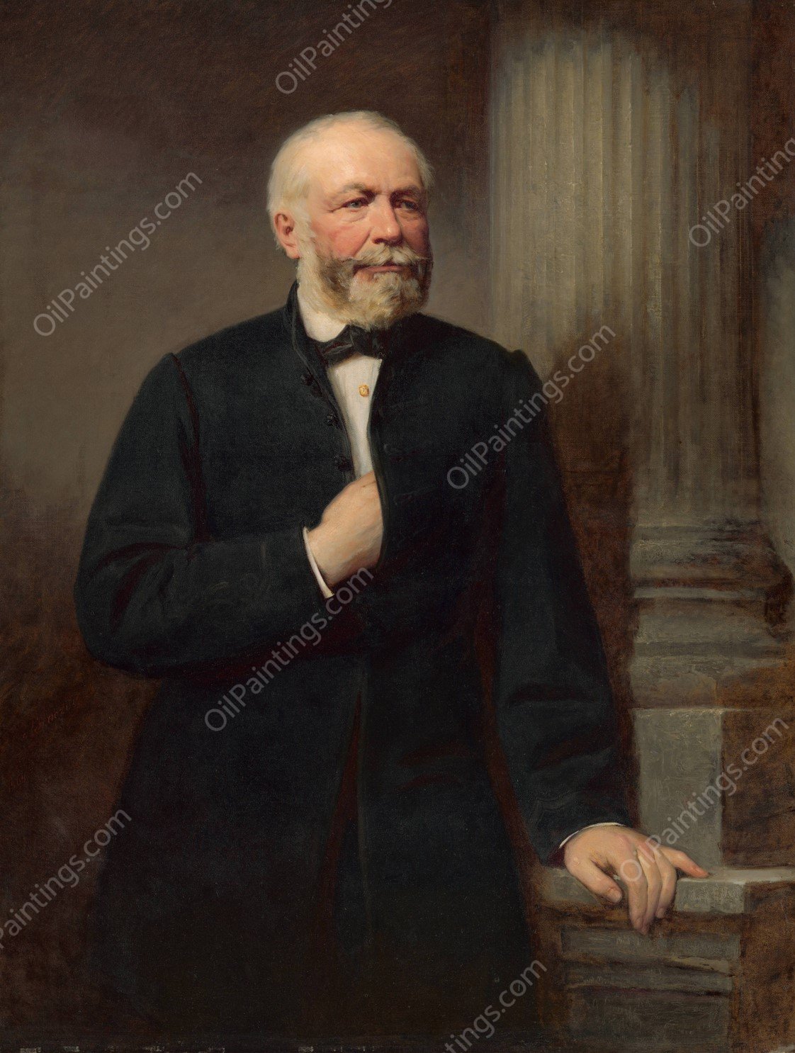 Portrait of KoSice Banker Fiedler  by Gyula Benczur - Hand-Painted Oil Painting Reproduction