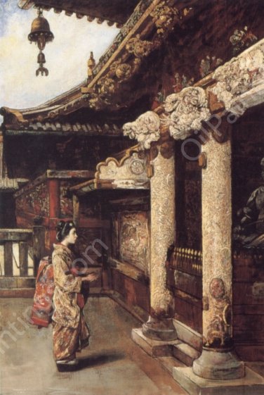 At the Shrine by Gyula Tornai - Hand-Painted Oil Painting Reproduction