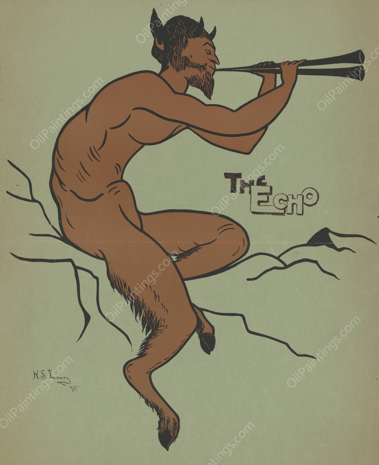 The Echo (Pan)  by H. Sophie Loury - Hand-Painted Oil Painting Reproduction