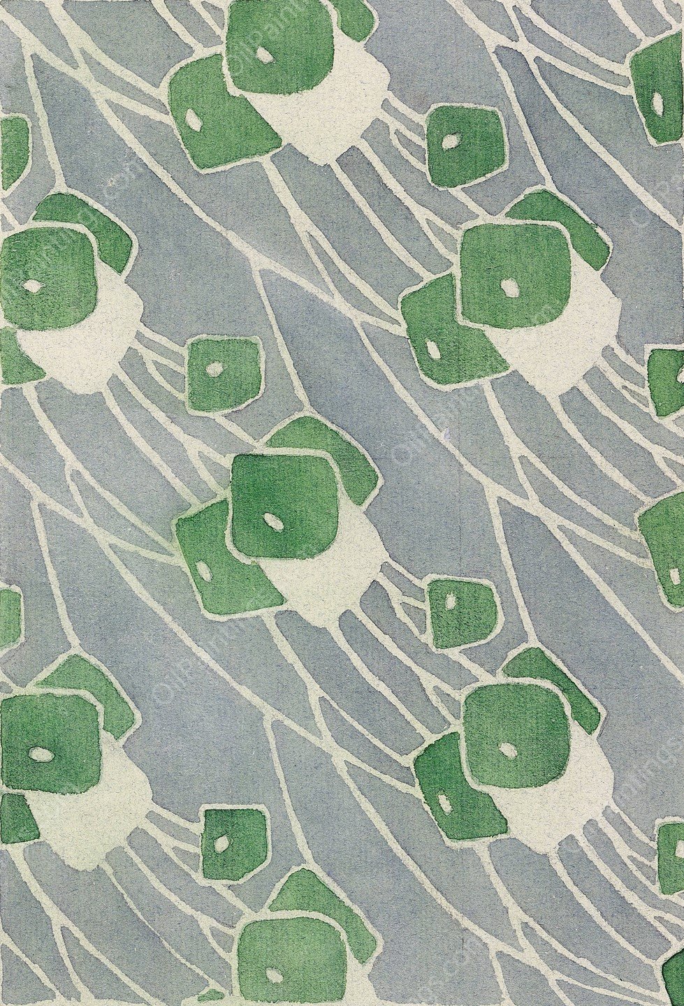 Green Geometric  by Hannah Borger Overbeck - Hand-Painted Oil Painting Reproduction