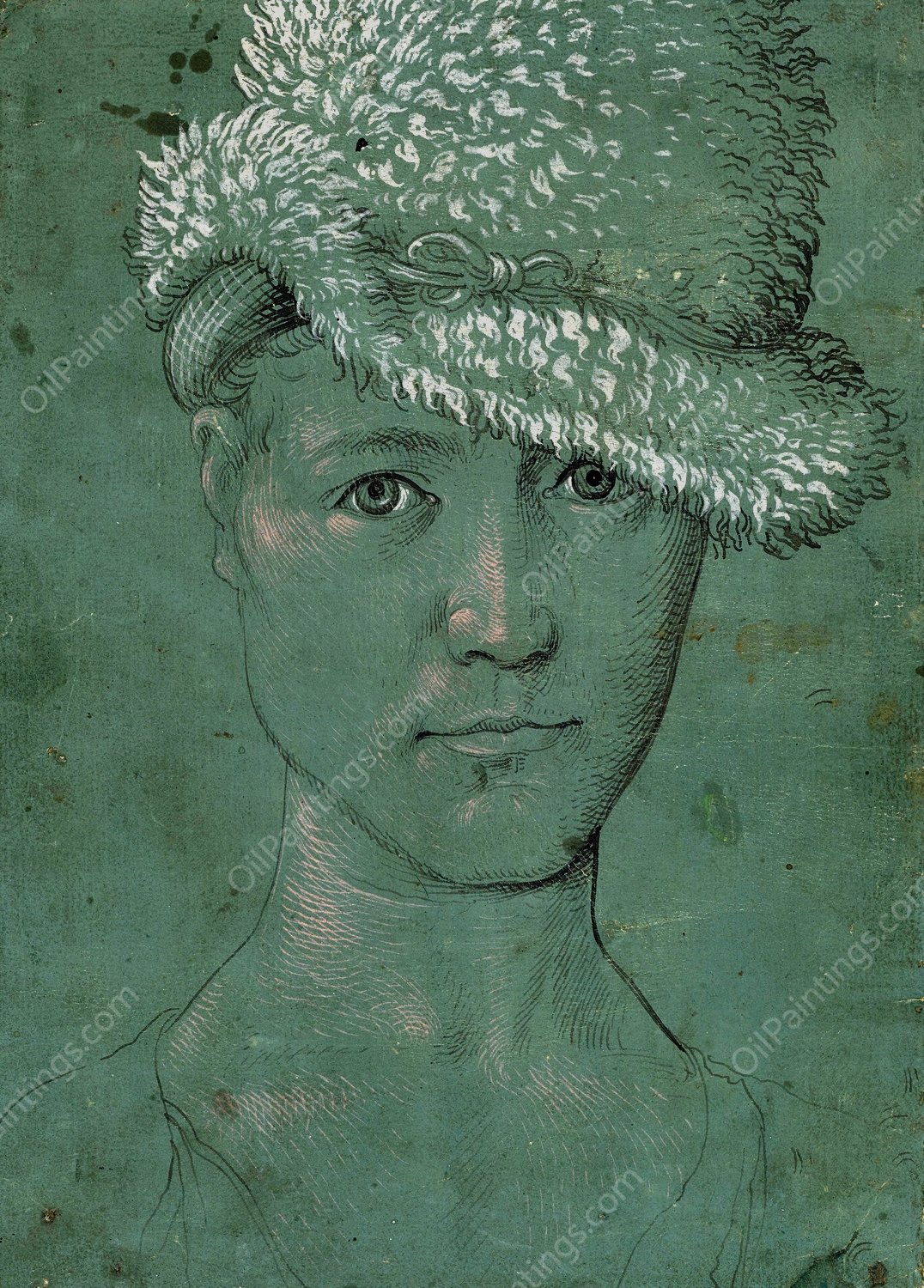 Youthful Self-Portrait  by Hans Baldung - Hand-Painted Oil Painting Reproduction