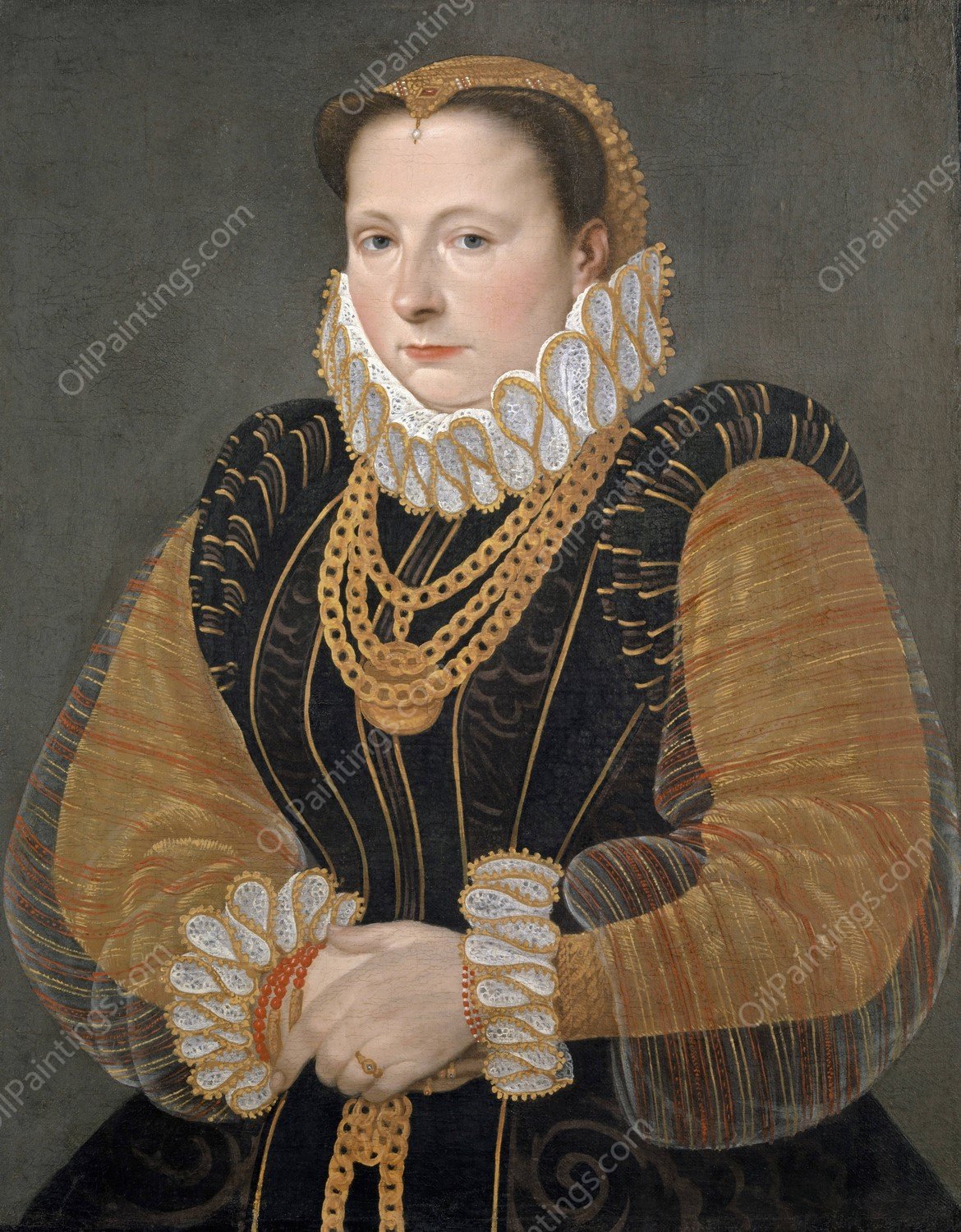 Portrait of Eva Truchsess von Rheinfelden  by Hans Bock The Elder - Hand-Painted Oil Painting Reproduction