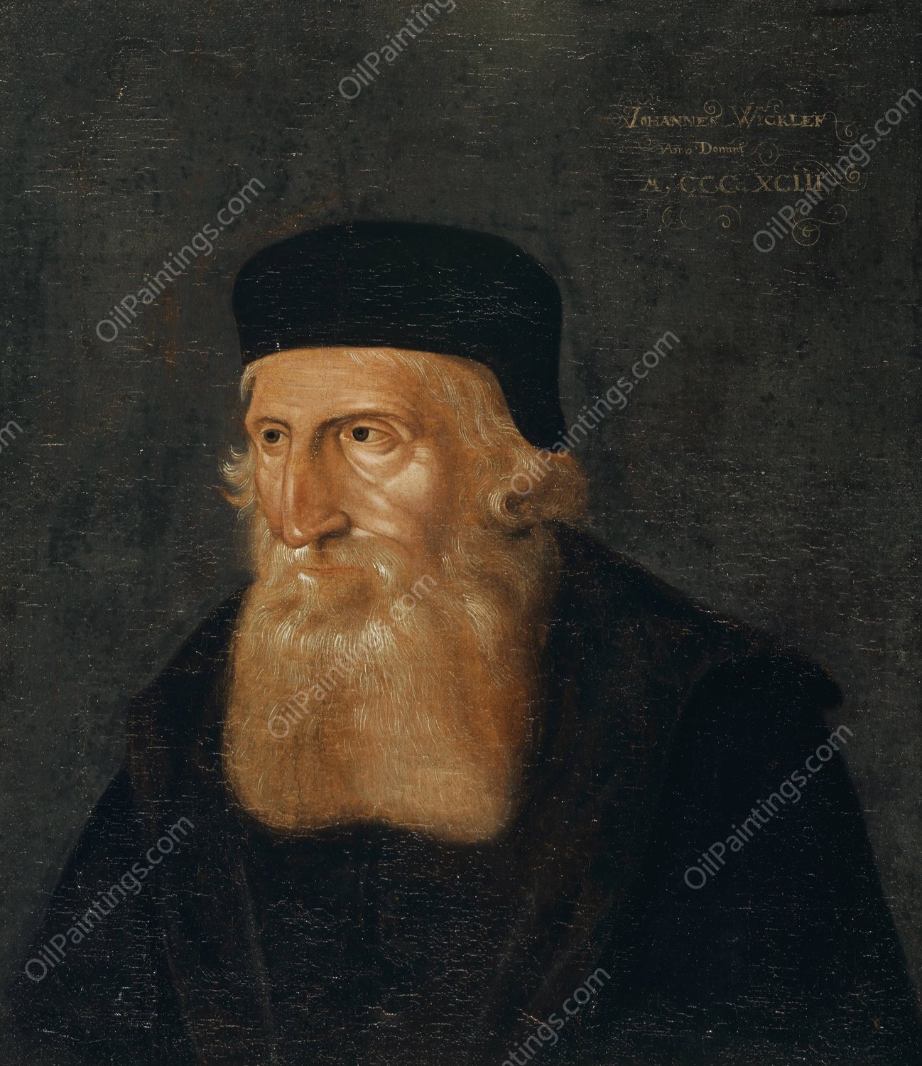 Portrait of John Wyclif  by Hans Bock The Elder - Hand-Painted Oil Painting Reproduction