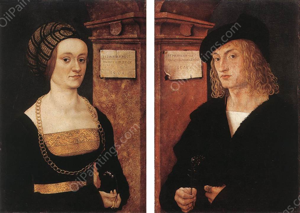 Barbara and Hans Schellenberger by Hans Burgkmair - Hand-Painted Oil Painting Reproduction