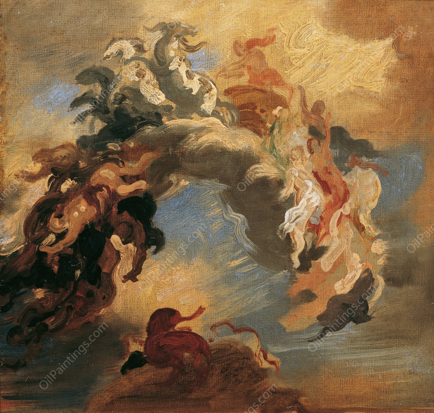 Der Sieg des Lichtes uber die Finsternis  by Hans Canon - Hand-Painted Oil Painting Reproduction