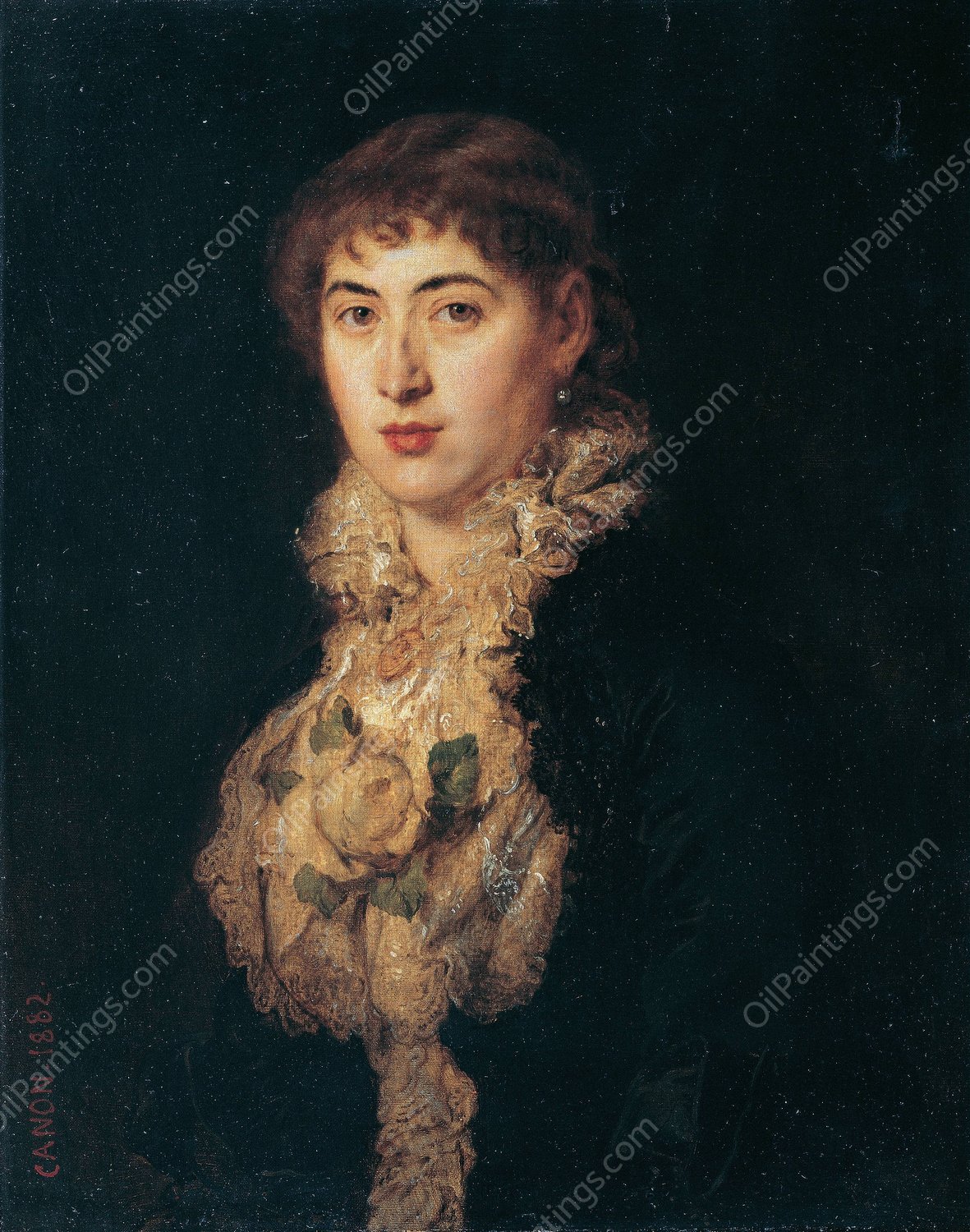 Maria Freifrau von Zehmen  by Hans Canon - Hand-Painted Oil Painting Reproduction