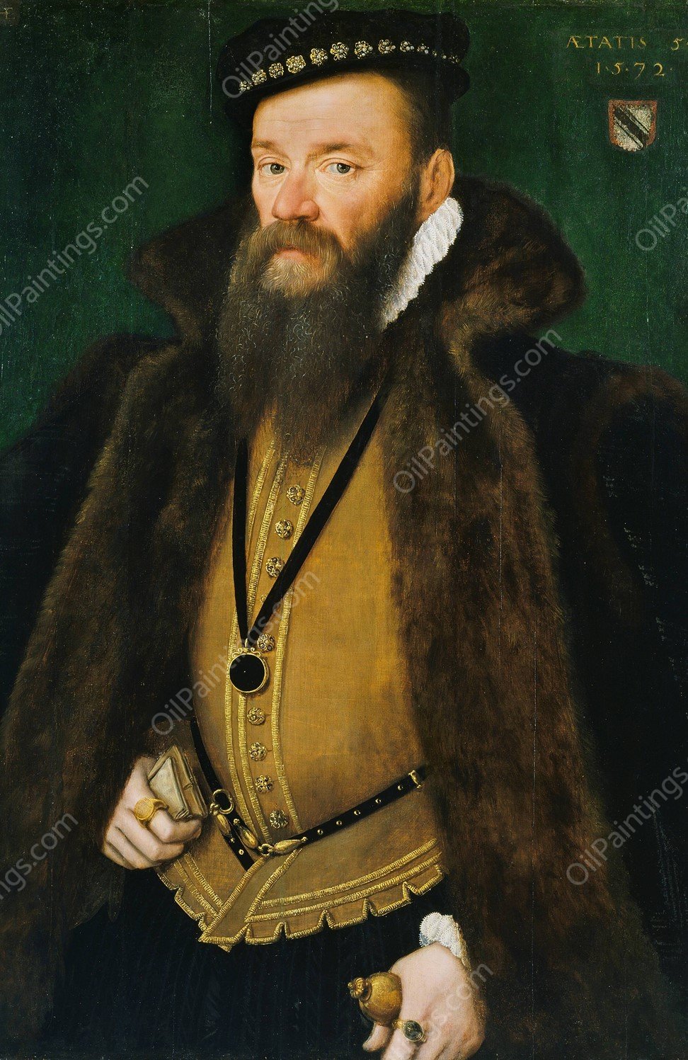 Portrait of a Gentleman of the Selwyn Family  by Hans Eworth - Hand-Painted Oil Painting Reproduction