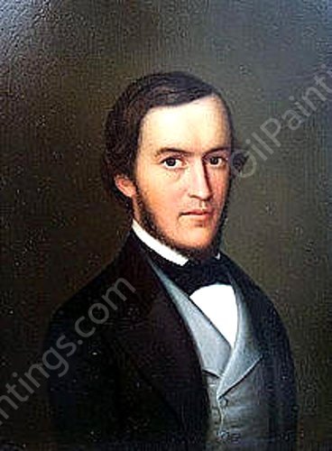 Portrait of a Gentleman by Hans Heinrich Bebie - Hand-Painted Oil Painting Reproduction