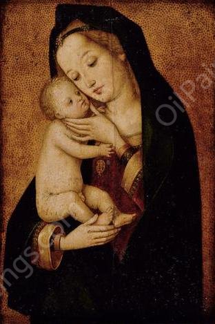 Maria, das Kind Liebkosend by Hans Holbein The Elder - Hand-Painted Oil Painting Reproduction