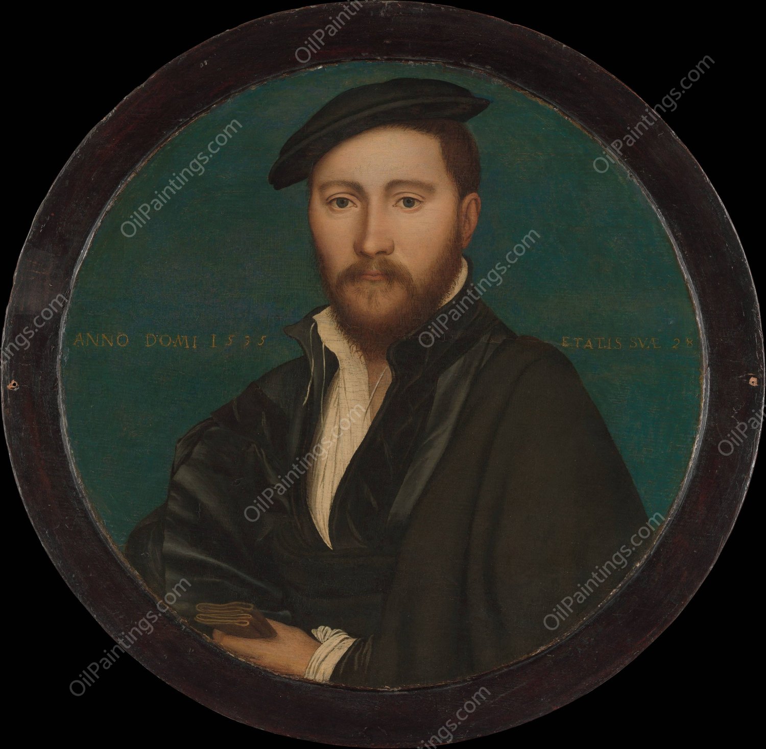 Portrait of a Man  by Hans Holbein The Younger - Hand-Painted Oil Painting Reproduction