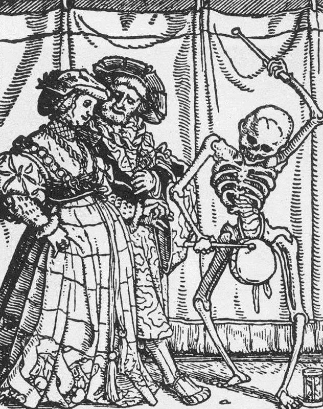 The Noble Lady from Dance of Death by Hans Holbein The Younger - Hand-Painted Oil Painting Reproduction