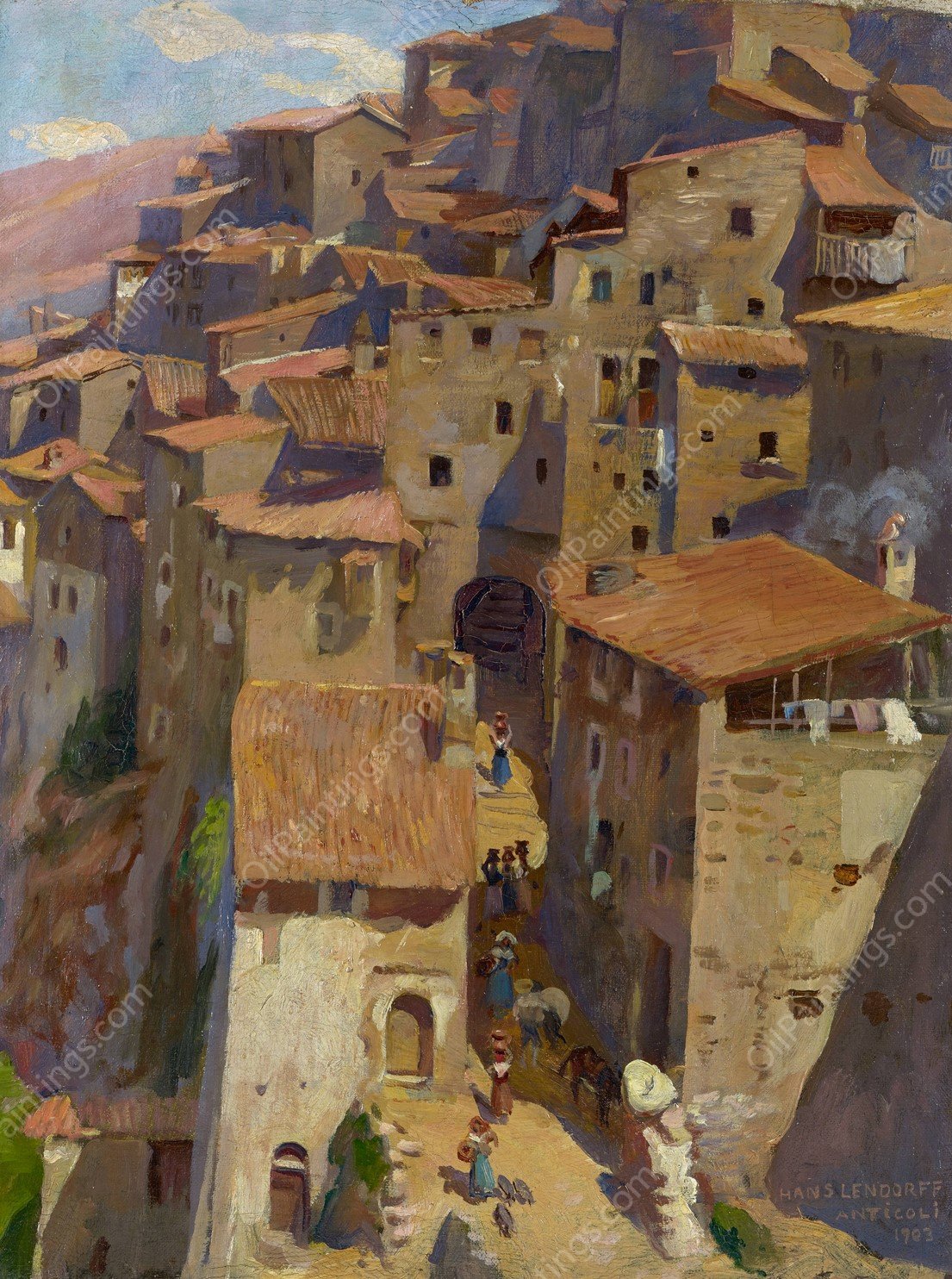 Anticoli  by Hans (Johann) Ludwig Lendorff - Hand-Painted Oil Painting Reproduction