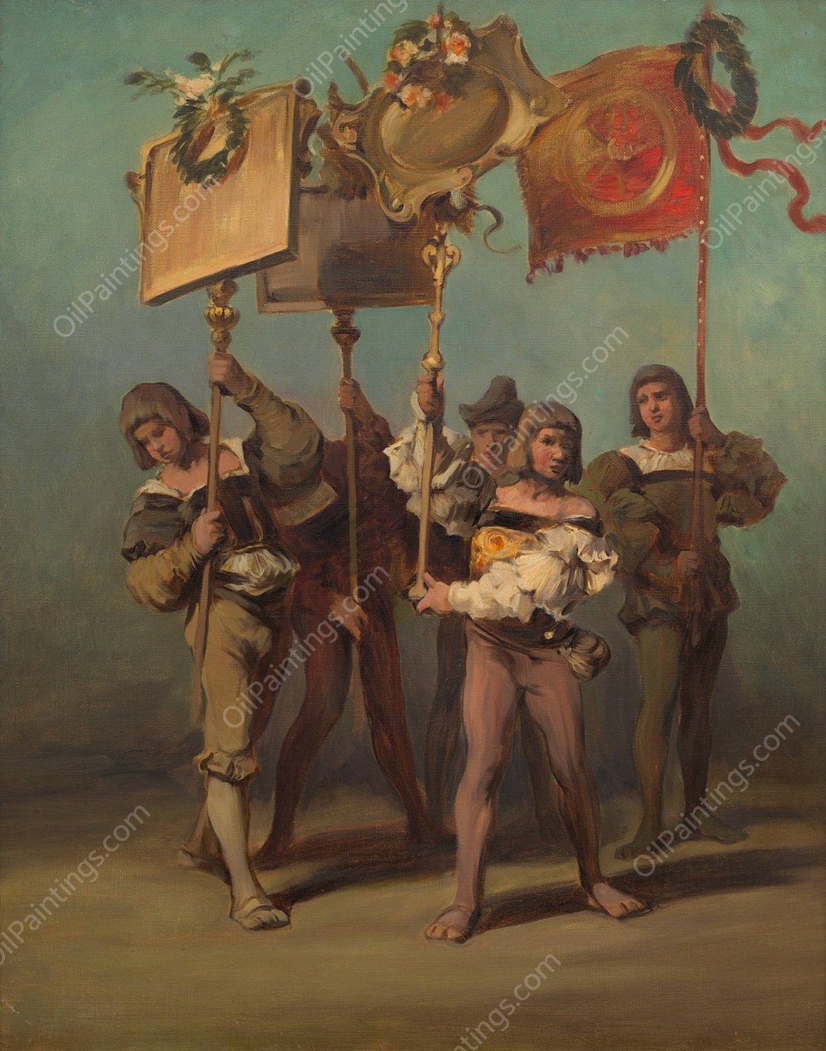 Entwurf zum Festzug 1879 - Standartentrager der Tischler  by Hans Makart - Hand-Painted Oil Painting Reproduction