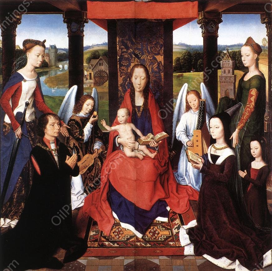 The Donne Triptych Central Panel by Hans Memling - Hand-Painted Oil Painting Reproduction