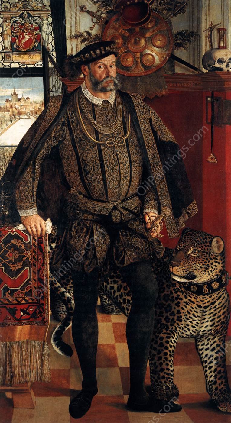Portrait of Ladislaus von Fraunberg, Count of Haag by Hans Mielich - Hand-Painted Oil Painting Reproduction