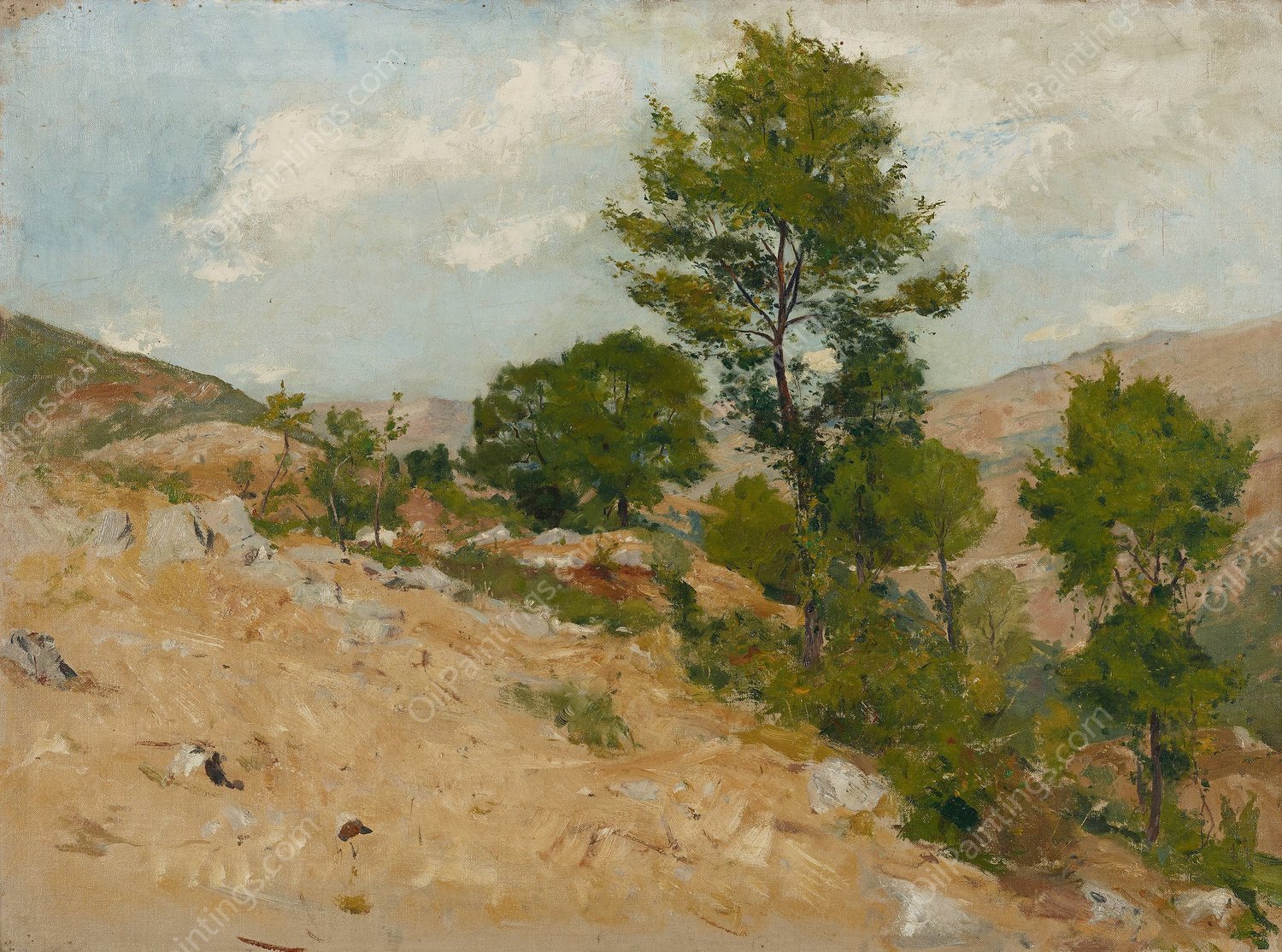 Bei Anticoli  by Hans Tichy - Hand-Painted Oil Painting Reproduction