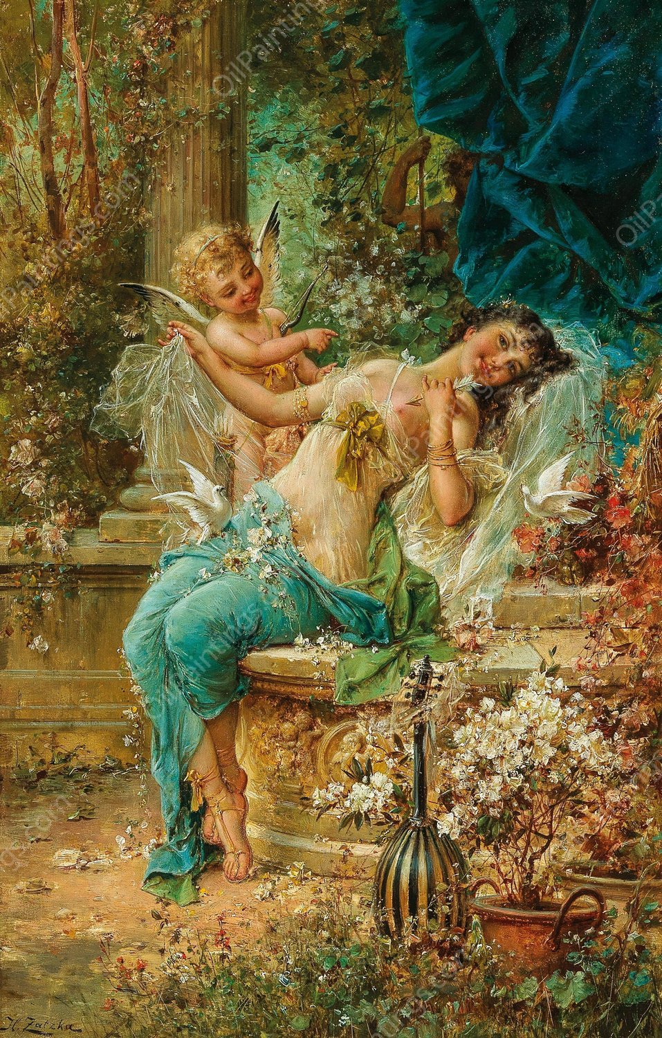 Besiegt by Hans Zatzka - Hand-Painted Oil Painting Reproduction