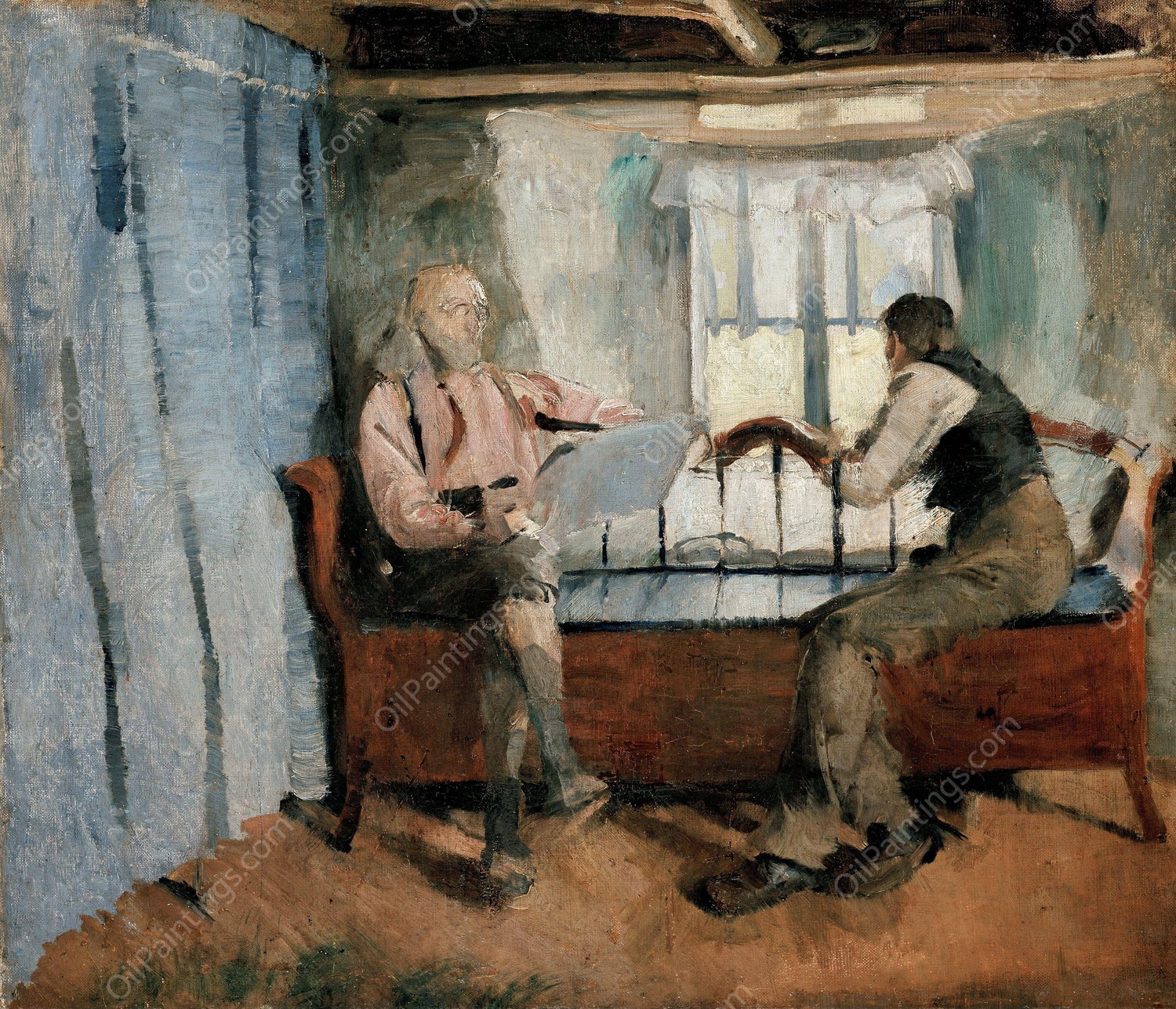 Farm Interior, Knabberud in Baerum  by Harriet Backer - Hand-Painted Oil Painting Reproduction