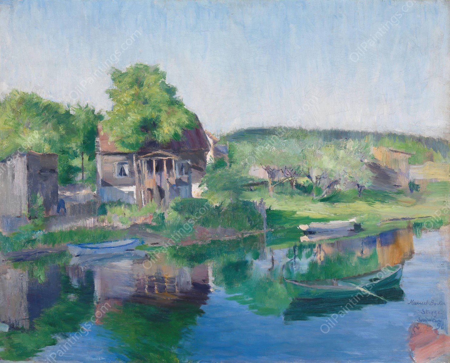 Fra Sandvikselven  by Harriet Backer - Hand-Painted Oil Painting Reproduction