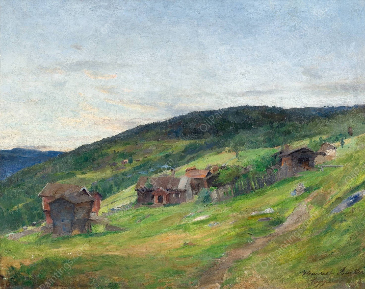 Landscape, Eggeda  by Harriet Backer - Hand-Painted Oil Painting Reproduction