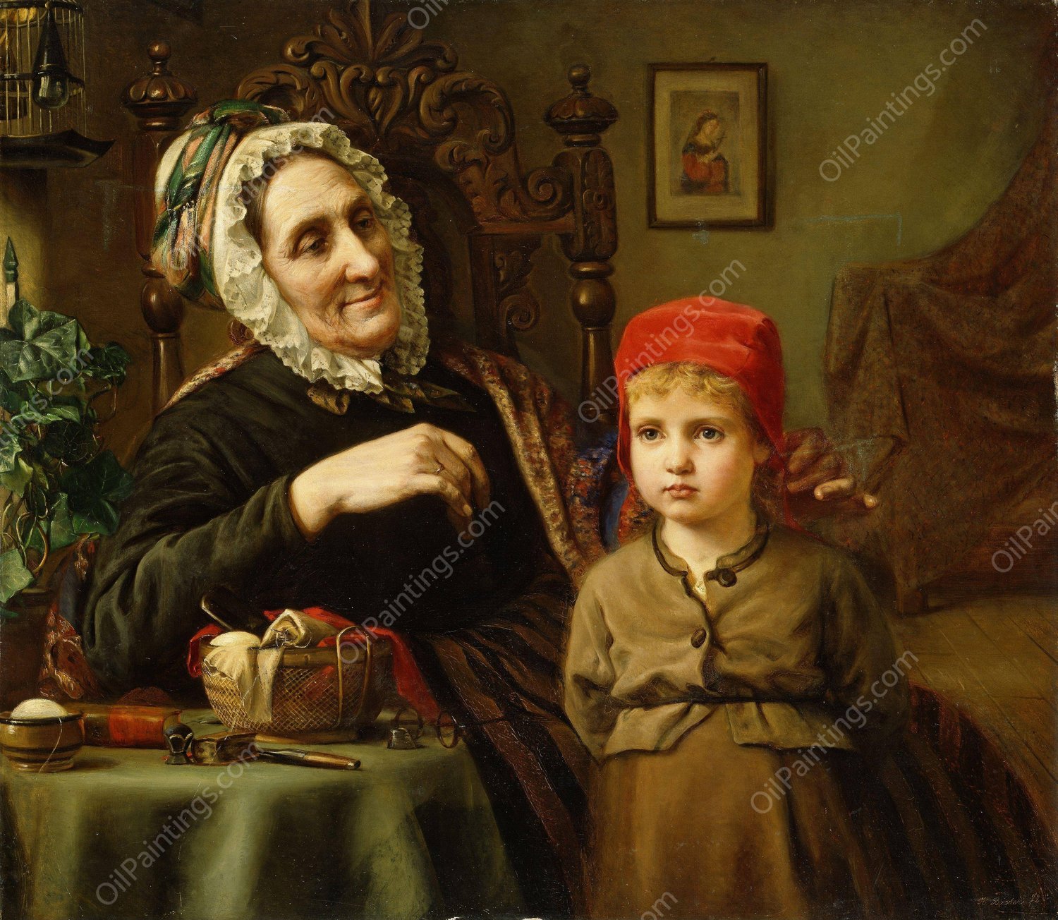 Little Red Riding Hood  by Harriet Backer - Hand-Painted Oil Painting Reproduction