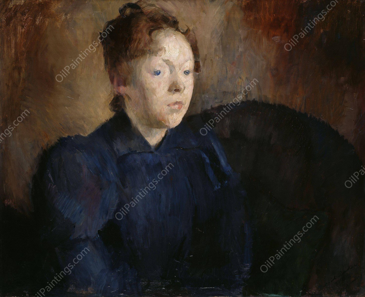 Portrait of Nenna Janson Nagel, b. Backer Lunde  by Harriet Backer - Hand-Painted Oil Painting Reproduction