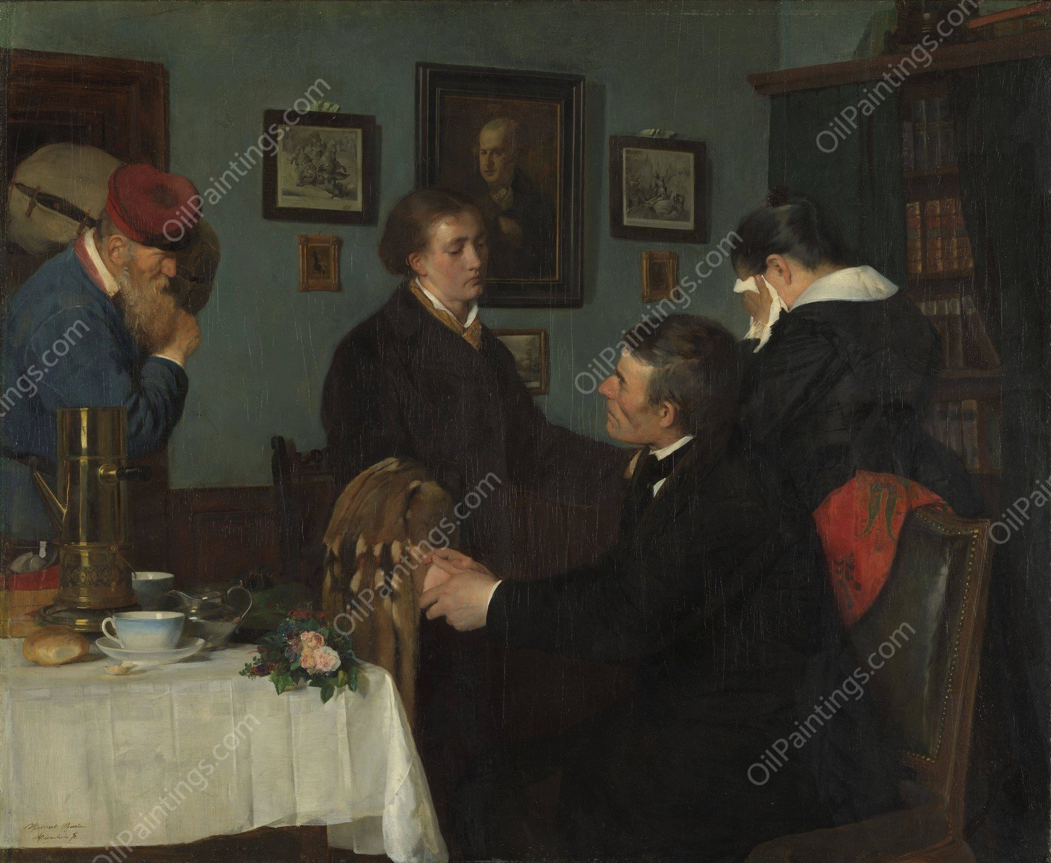 The Farewell  by Harriet Backer - Hand-Painted Oil Painting Reproduction