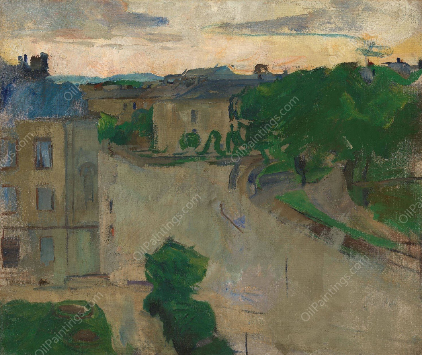 View from my Balcony, Hansteensgate  by Harriet Backer - Hand-Painted Oil Painting Reproduction