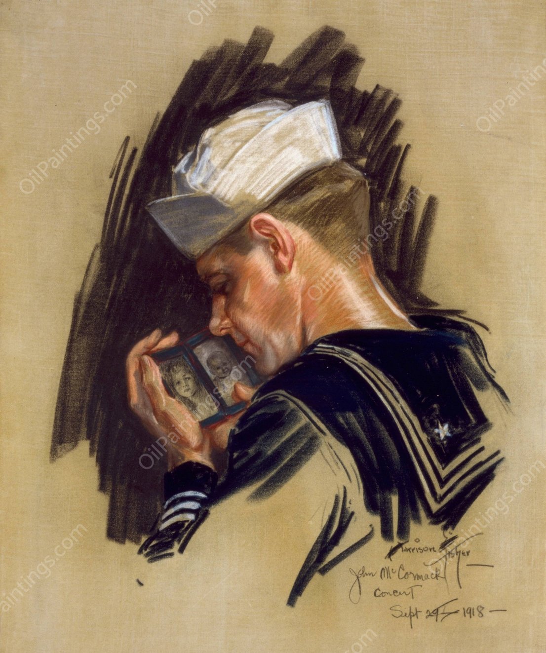 John McCormack concert  by Harrison Fisher - Hand-Painted Oil Painting Reproduction