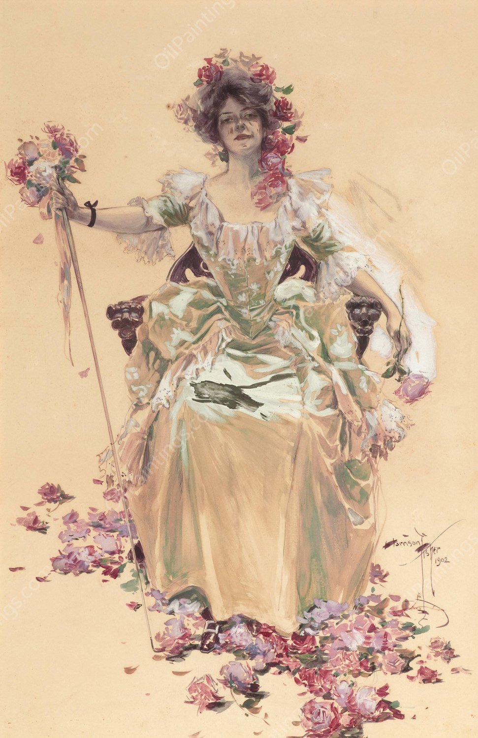 Saturday Evening Post cover, May 10  by Harrison Fisher - Hand-Painted Oil Painting Reproduction