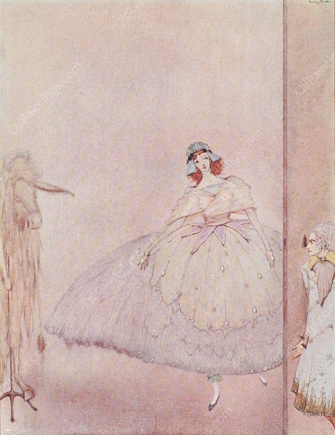 Curiosity made him put his eye to the keyhole  by Harry Clarke - Hand-Painted Oil Painting Reproduction