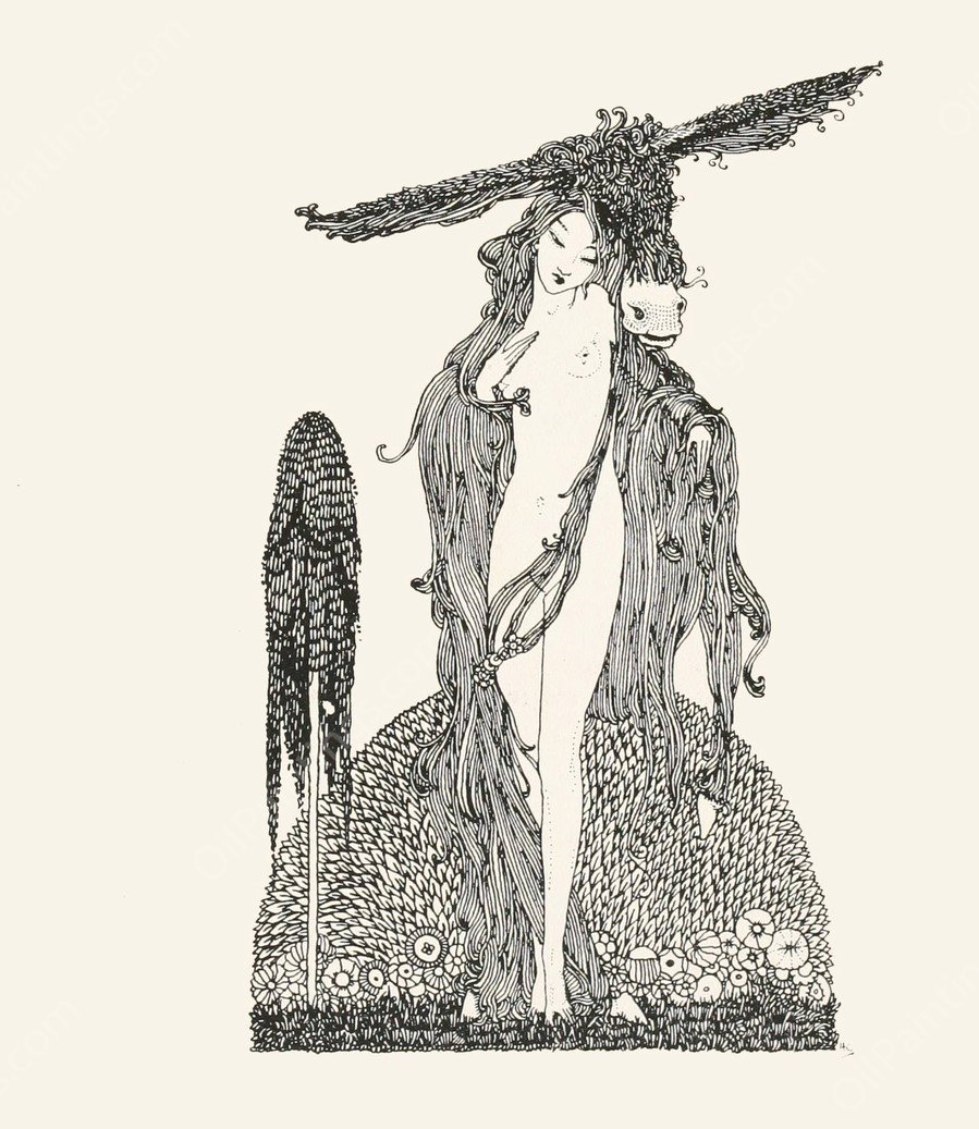 Donkey-Skin  by Harry Clarke - Hand-Painted Oil Painting Reproduction