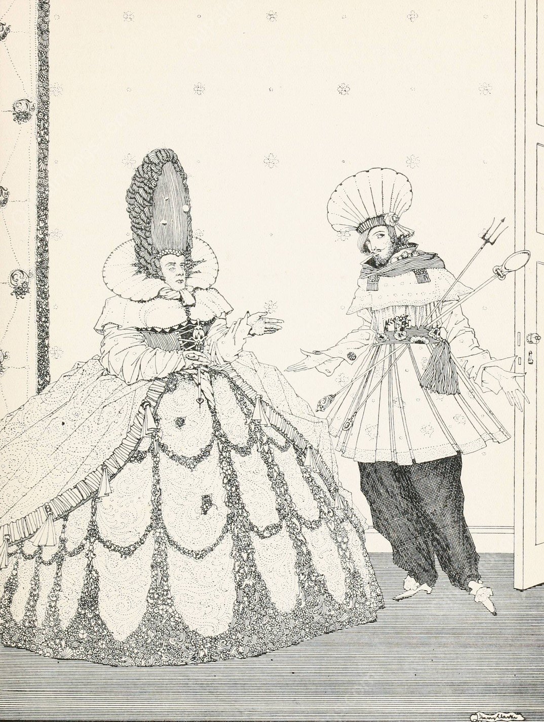 I will have it so replied the queen, and will eat her with a sauce robert  by Harry Clarke - Hand-Painted Oil Painting Reproduction