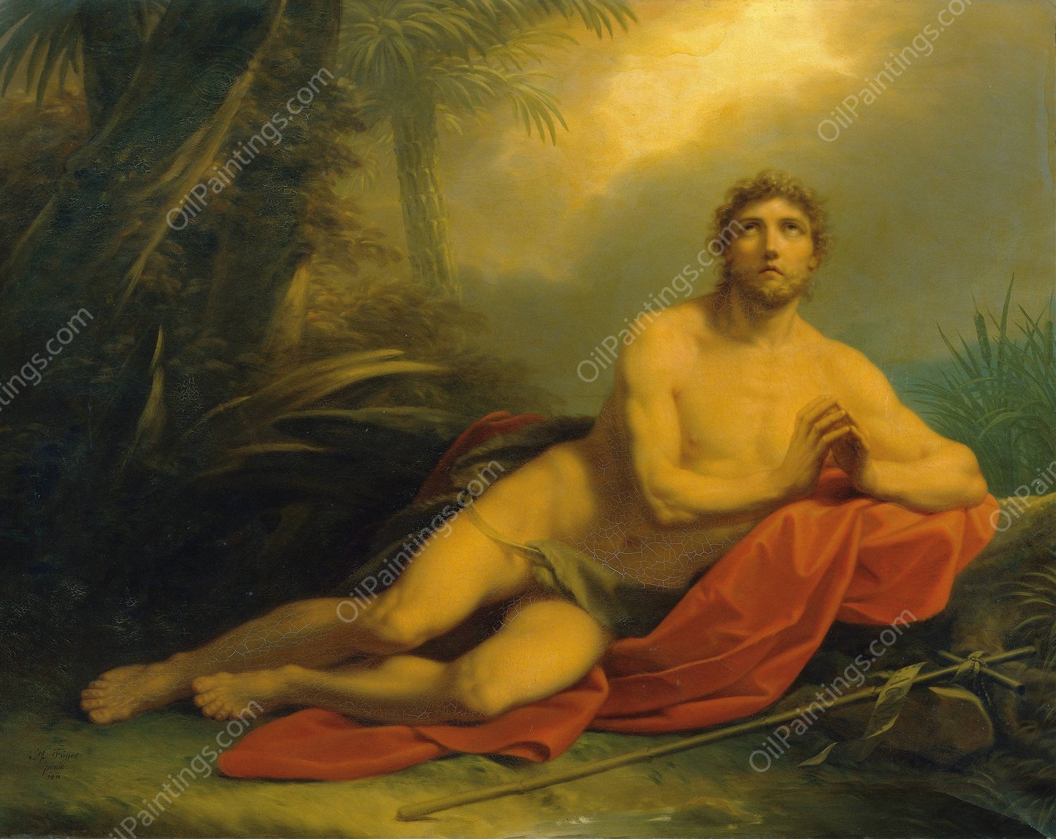 John in the Desert  by Heinrich Friedrich Fuger - Hand-Painted Oil Painting Reproduction
