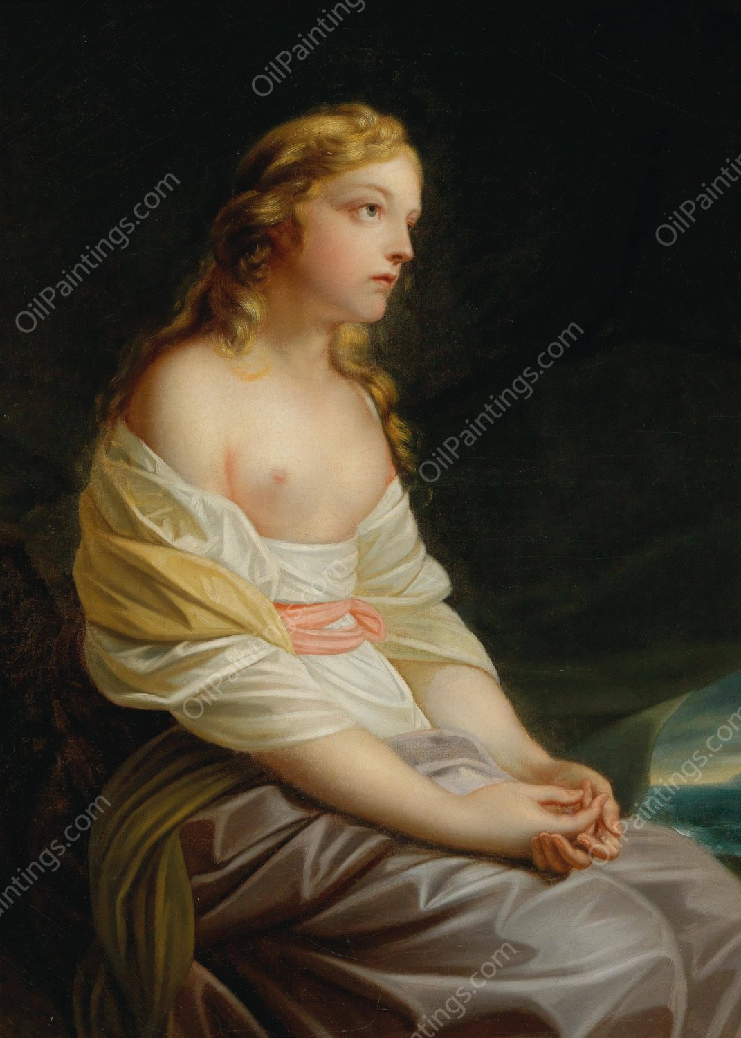 Melida, a scene from Salomon Gessner's idyll 'The First Navigator' by Heinrich Friedrich Fuger - Hand-Painted Oil Painting Reproduction