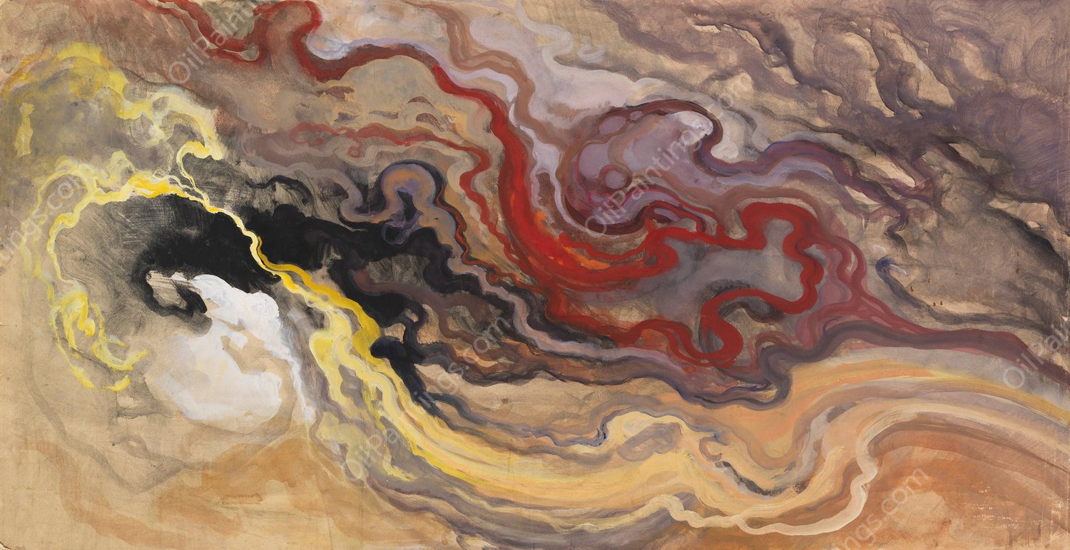 Abstrakte Komposition  by Heinrich Kley - Hand-Painted Oil Painting Reproduction