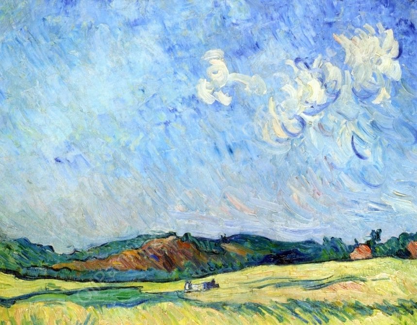 Farmer Harvesting by Heinrich Nauen - Hand-Painted Oil Painting Reproduction