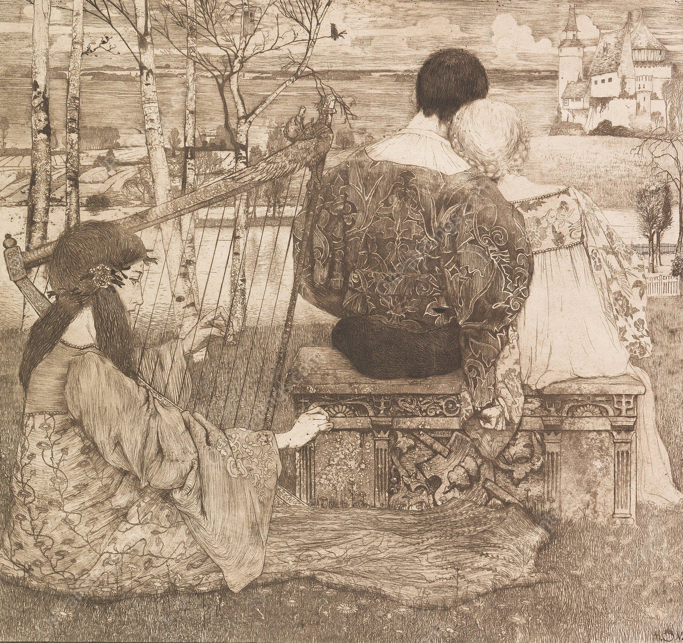 Liebe  by Heinrich Vogeler - Hand-Painted Oil Painting Reproduction