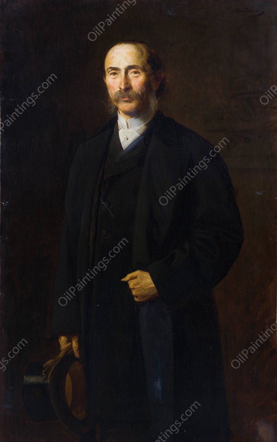 Sigmund Trebitsch  by Heinrich Von Angeli - Hand-Painted Oil Painting Reproduction