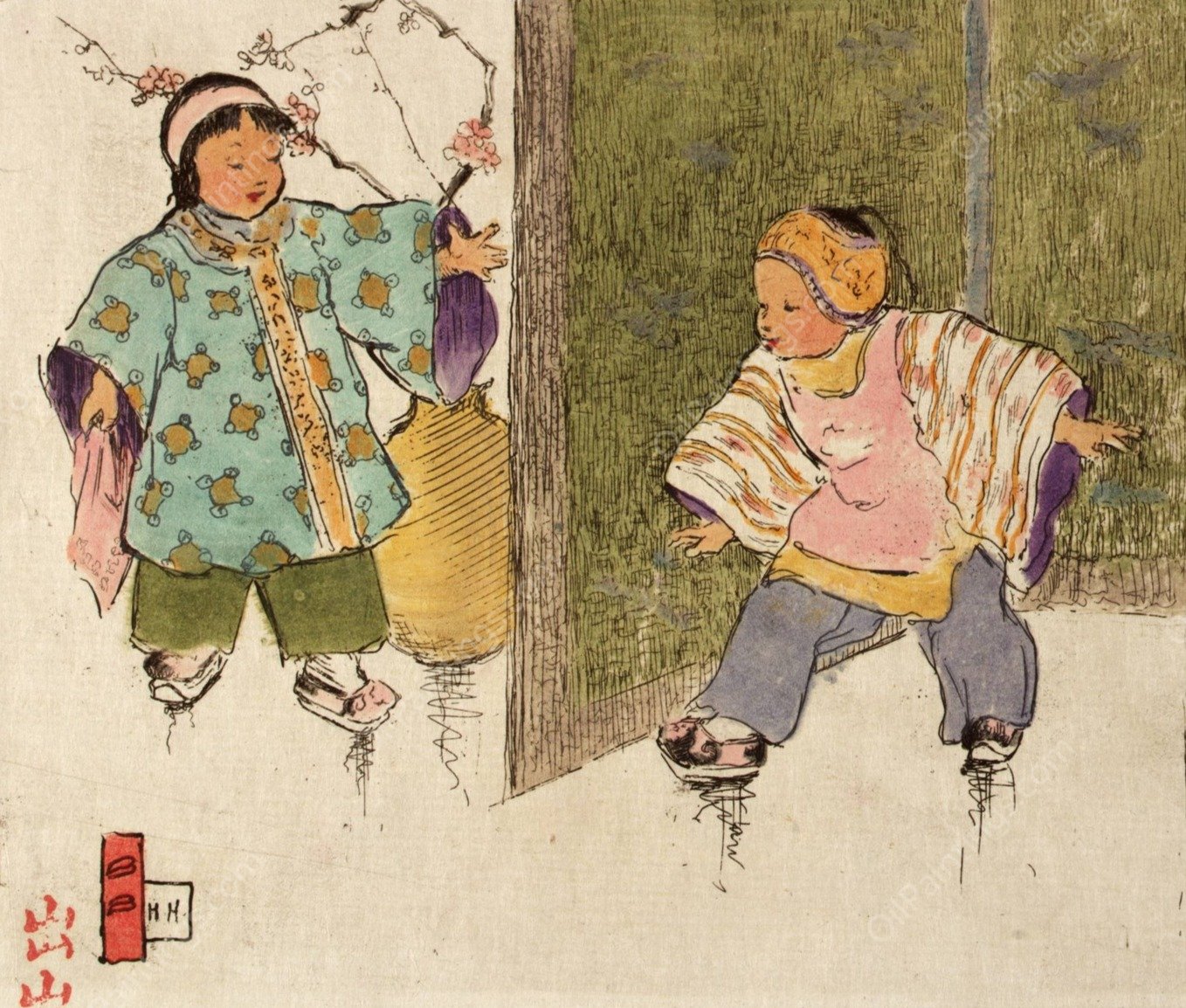 Hide and Seek  by Helen Hyde - Hand-Painted Oil Painting Reproduction