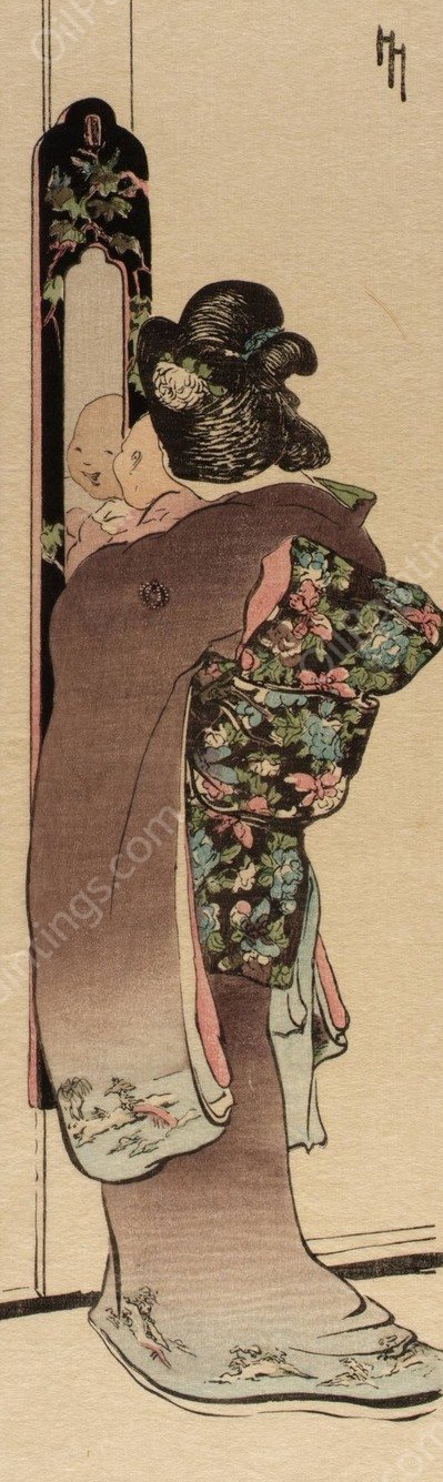 The Mirror  by Helen Hyde - Hand-Painted Oil Painting Reproduction