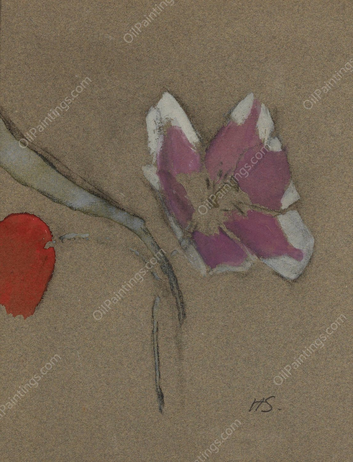 Anemone  by Helene Schjerfbeck - Hand-Painted Oil Painting Reproduction