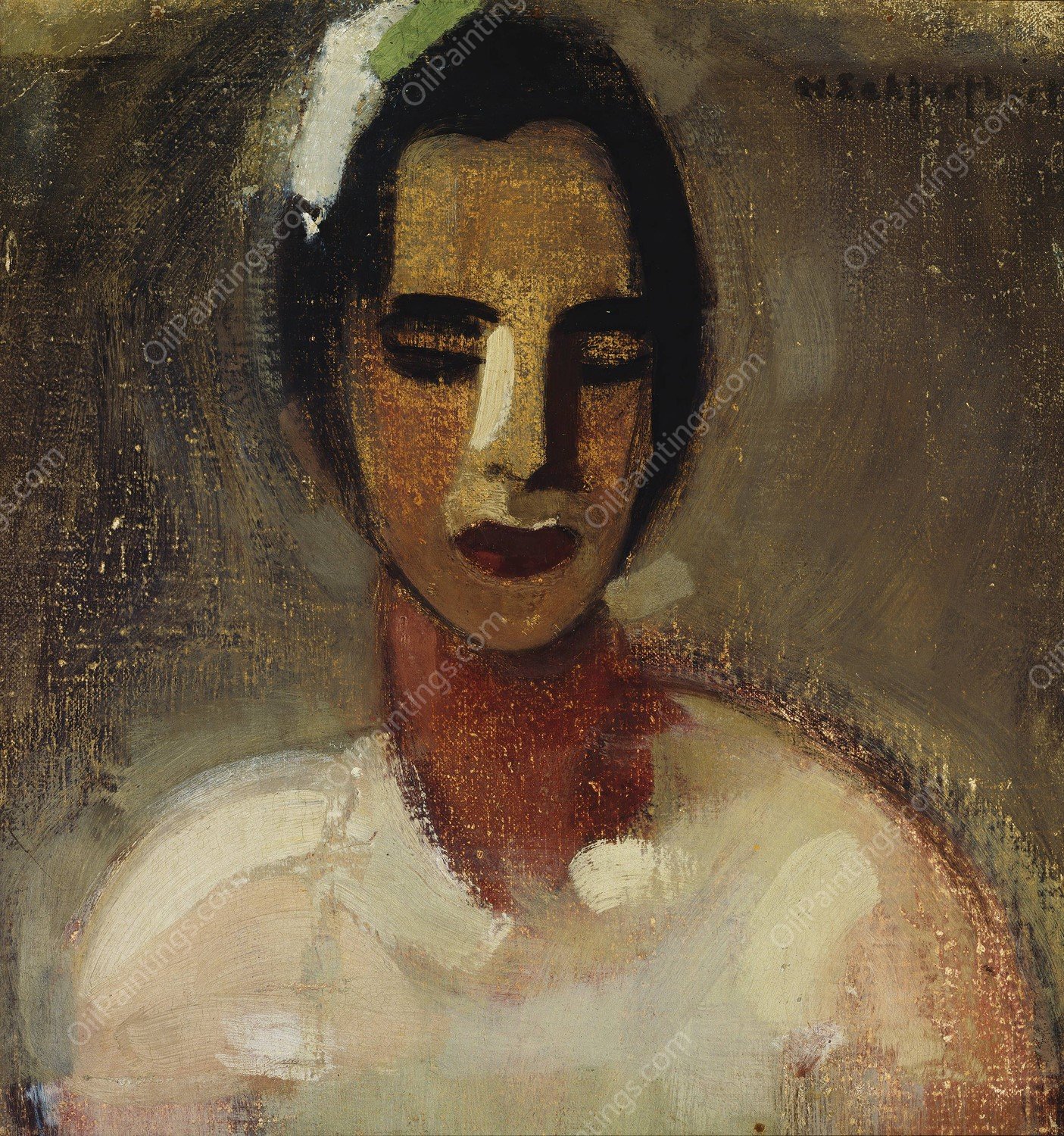 Girl from California I  by Helene Schjerfbeck - Hand-Painted Oil Painting Reproduction