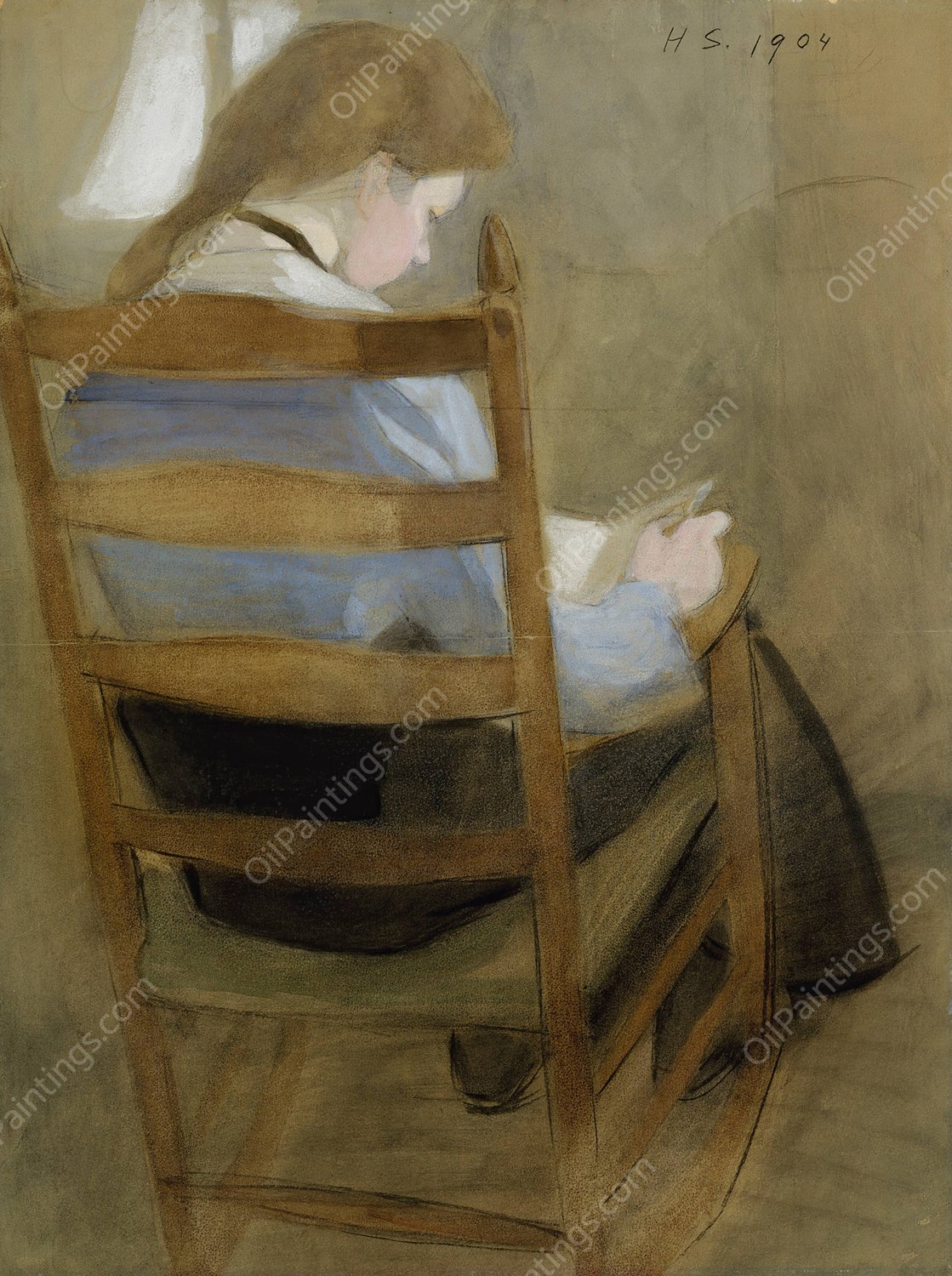 Girl Reading  by Helene Schjerfbeck - Hand-Painted Oil Painting Reproduction