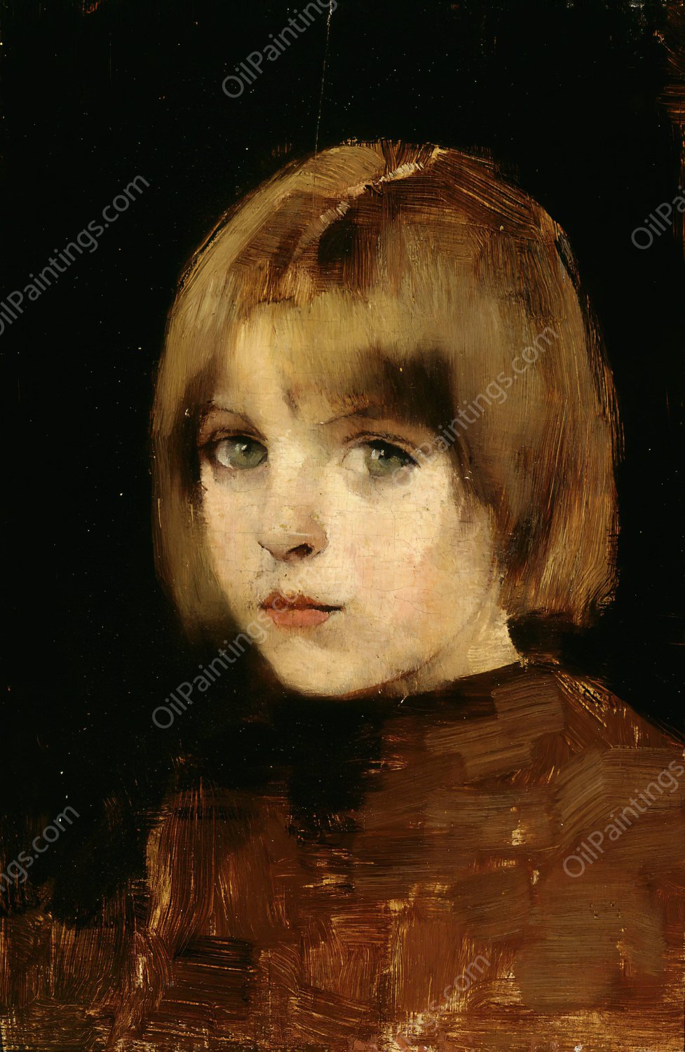 Head Of A Girl  by Helene Schjerfbeck - Hand-Painted Oil Painting Reproduction
